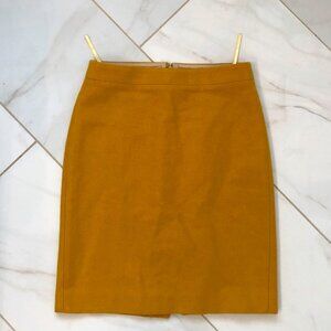J Crew Mustard Pencil Skirt Size 2